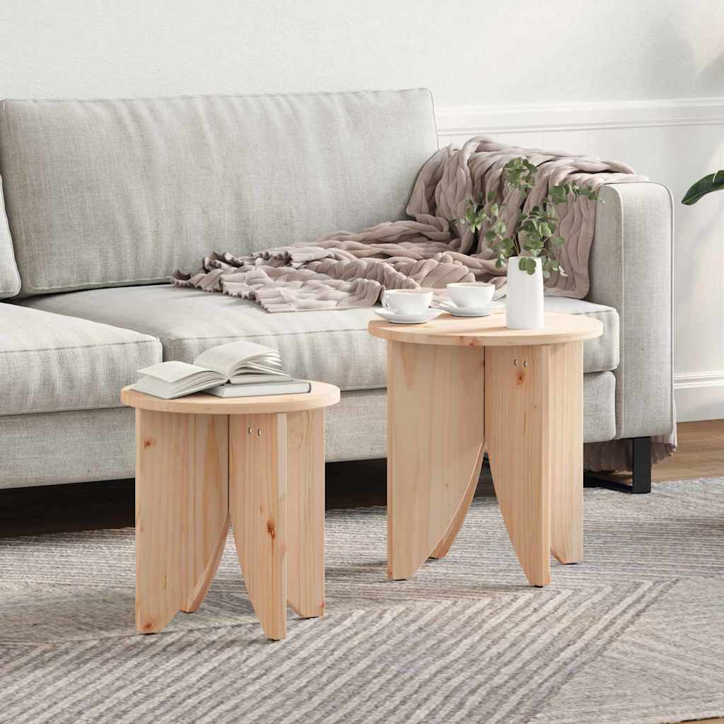 Couchtisch 2 pcs Natur 41,5 x 41,5 x 44 cm Massivholz Kiefer
